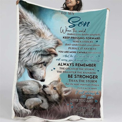 To My Son - From Mom - Wolf A246 - Premium Blanket-Jolura