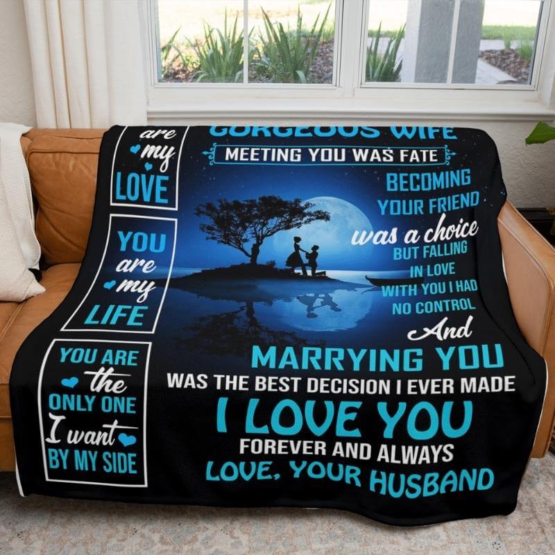 To My Wife - From Husband - A332 - Premium Blanket-Jolura