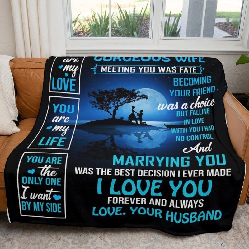 To My Wife - From Husband - A332 - Premium Blanket-Jolura