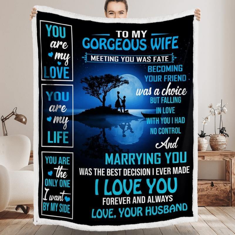 To My Wife - From Husband - A332 - Premium Blanket-Jolura
