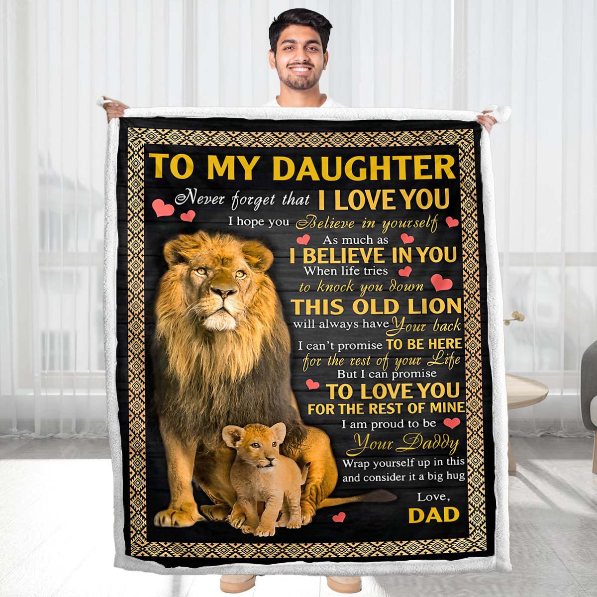 I Love You - A387 - Lion Premium Blanket-Jolura