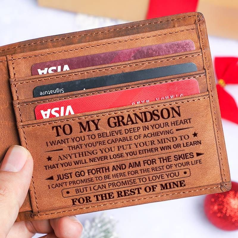 To My Grandson - You Will Never Lose - Top-grain Leather Wallet-Jolura