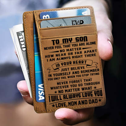 Mom&Dad To Son - No Matter What I Will Always Love You - Card Wallet-Jolura