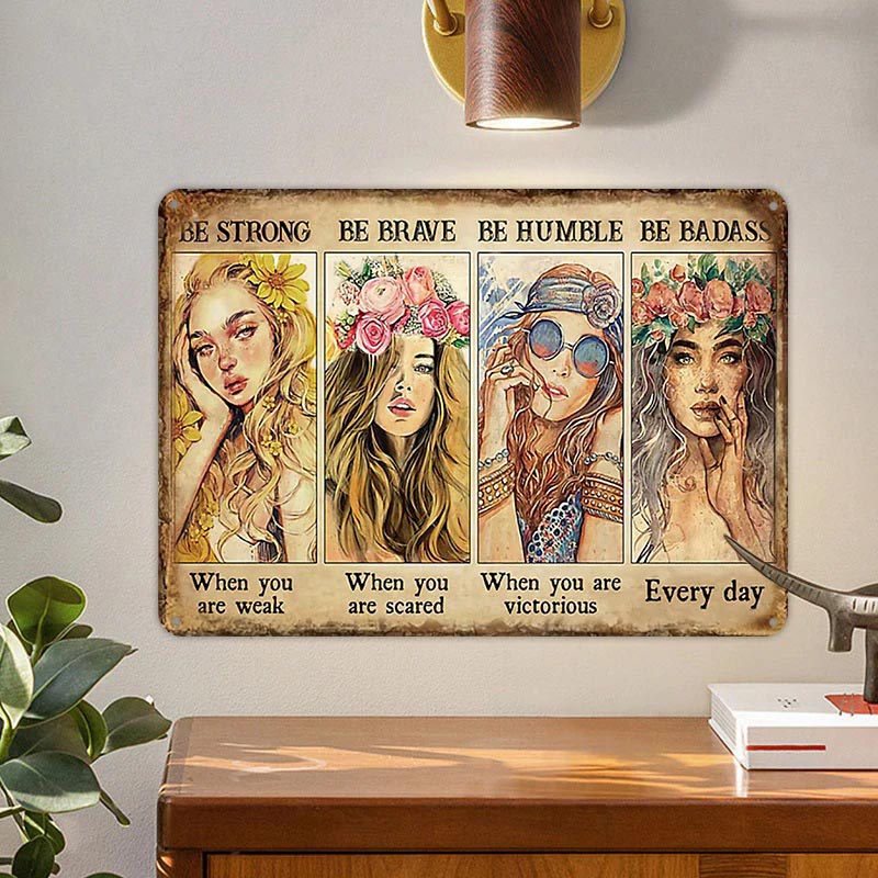 Vintage Metal Tin Sign, The Women Encourage And Inspire Board, Wall Decoration, Cafe Decoration-Jolura