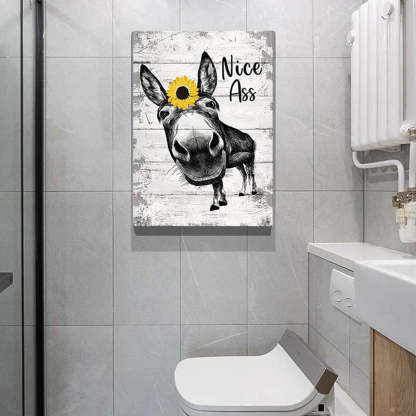 Funny Donkey Sunflower Metal Sign Farmhouse Bathroom Unique Gifts For Home Vintage Farm Animal Design-Jolura