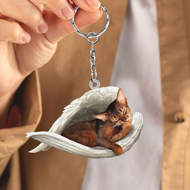 Sleeping Angel Acrylic Keychain Abyssinian Cat SA030-Jolura