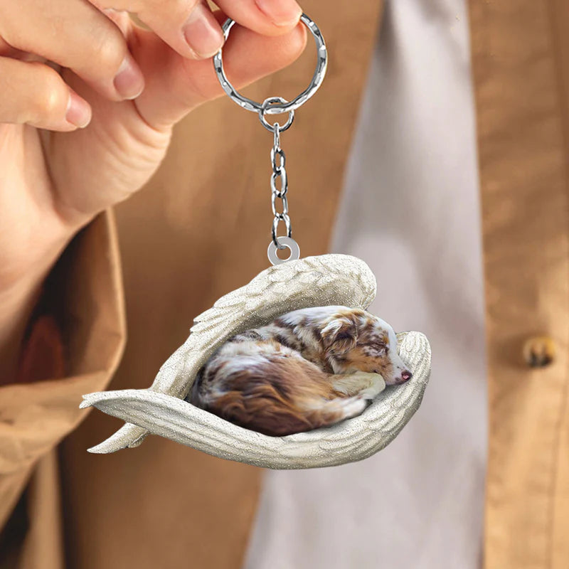 Sleeping Angel Acrylic Keychain Australian Shepherd SA037-Jolura