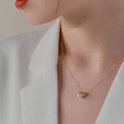 Life is 90% How You React it Pearl Balance Necklace-Jolura