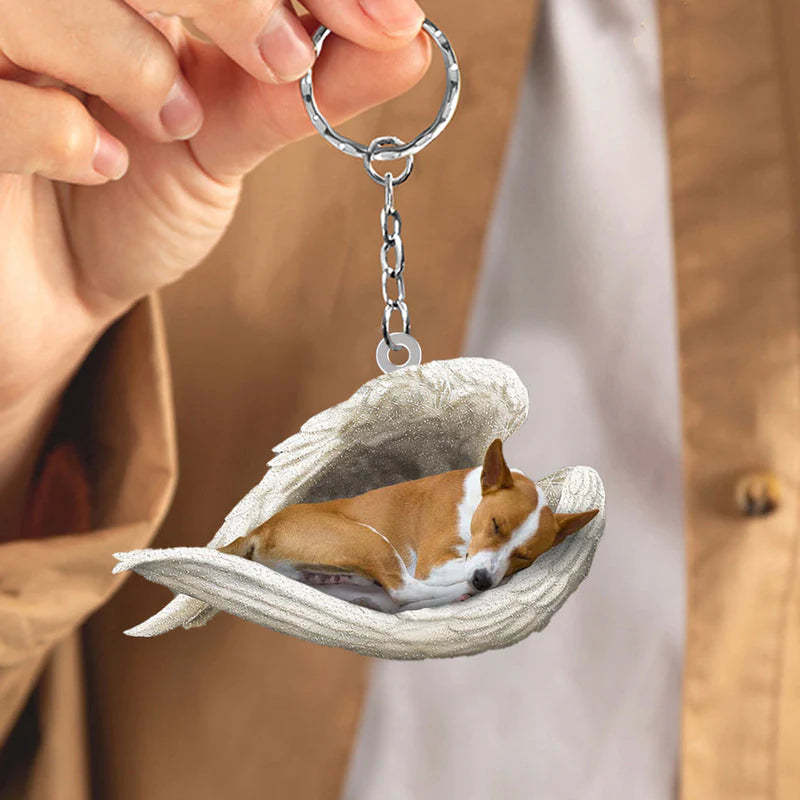 Sleeping Angel Acrylic Keychain Basenji SA092-Jolura