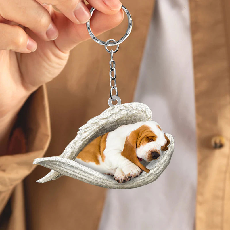Sleeping Angel Acrylic Keychain Basset Hound SA070-Jolura