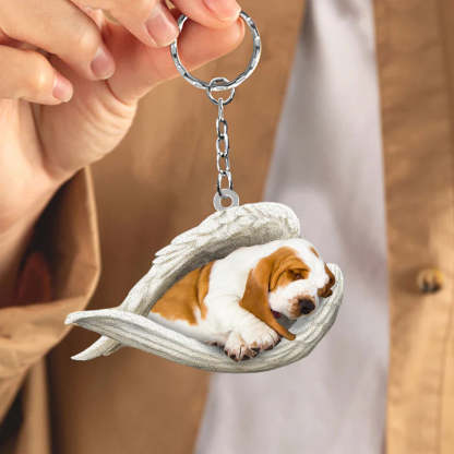 Sleeping Angel Acrylic Keychain Basset Hound SA070-Jolura