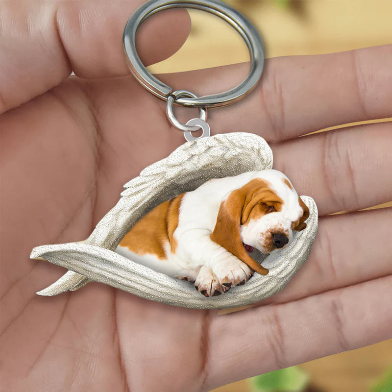 Sleeping Angel Acrylic Keychain Basset Hound SA070-Jolura