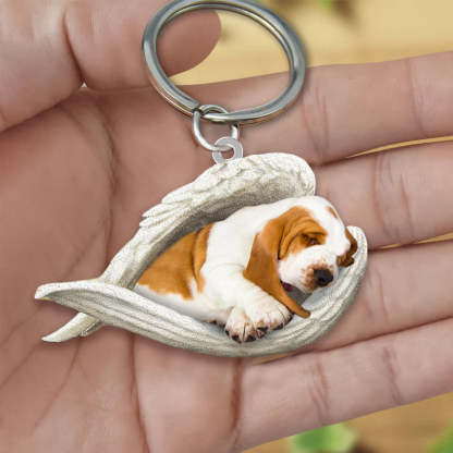 Sleeping Angel Acrylic Keychain Basset Hound SA070-Jolura