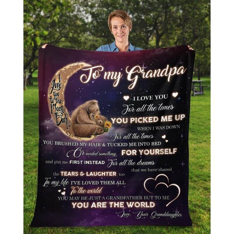 To My Grandpa - From Granddaughter - A320 - Premium Blanket-Jolura