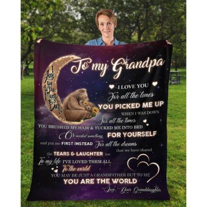 To My Grandpa - From Granddaughter - A320 - Premium Blanket-Jolura
