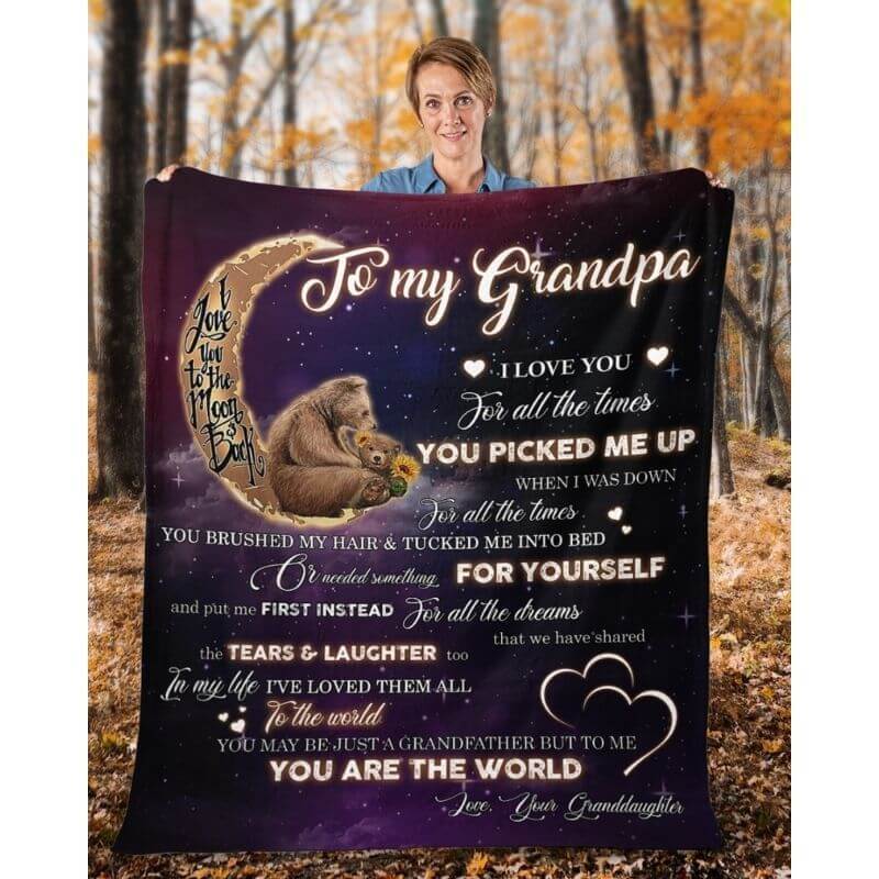 To My Grandpa - From Granddaughter - A320 - Premium Blanket-Jolura
