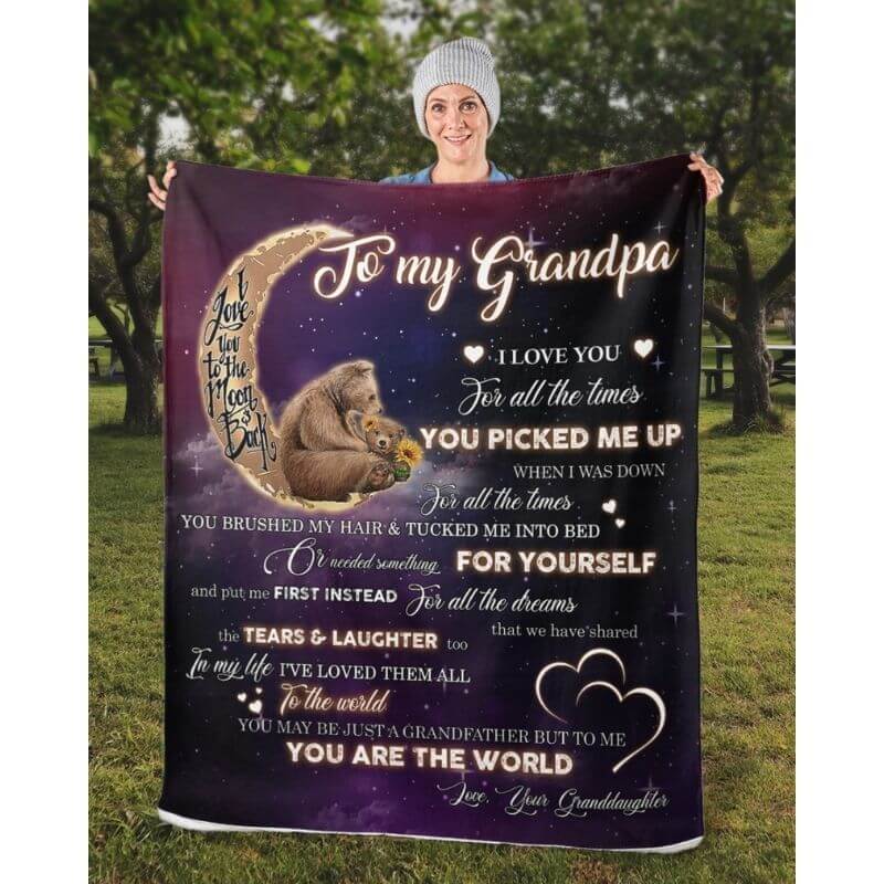 To My Grandpa - From Granddaughter - A320 - Premium Blanket-Jolura