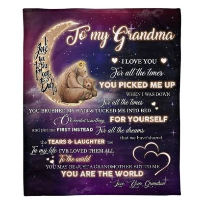 To My Grandma - From Grandson - A320 - Premium Blanket-Jolura