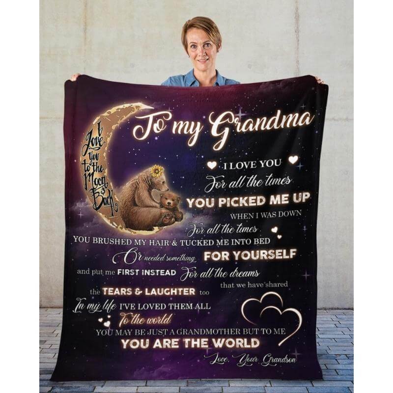 To My Grandma - From Grandson - A320 - Premium Blanket-Jolura