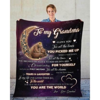 To My Grandma - From Grandson - A320 - Premium Blanket-Jolura