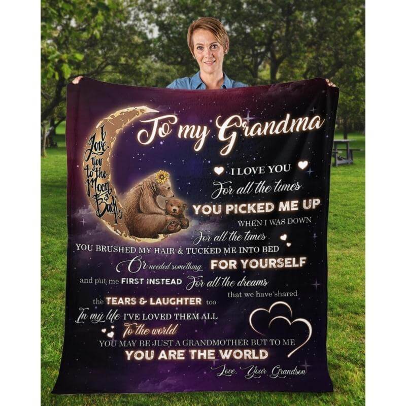To My Grandma - From Grandson - A320 - Premium Blanket-Jolura