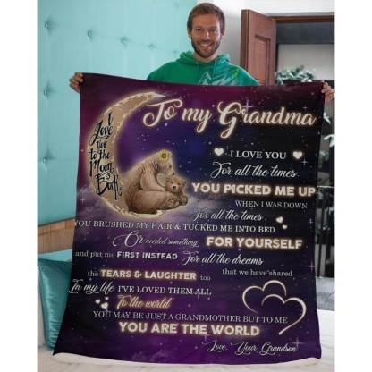 To My Grandma - From Grandson - A320 - Premium Blanket-Jolura