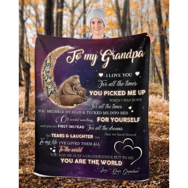 To My Grandpa - From Grandson - A320 - Premium Blanket-Jolura