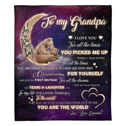 To My Grandpa - From Grandson - A320 - Premium Blanket-Jolura