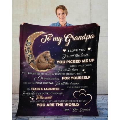 To My Grandpa - From Grandson - A320 - Premium Blanket-Jolura
