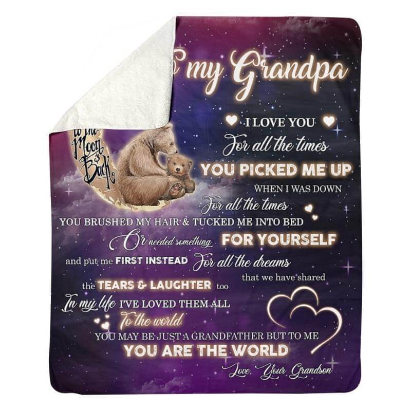 To My Grandpa - From Grandson - A320 - Premium Blanket-Jolura