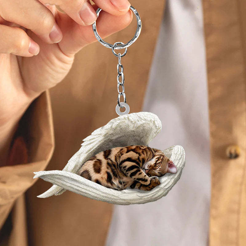 Sleeping Angel Acrylic Keychain Bengal Cat SA125-Jolura