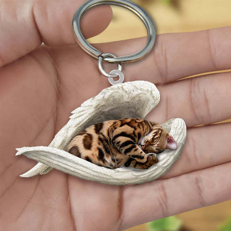 Sleeping Angel Acrylic Keychain Bengal Cat SA125-Jolura