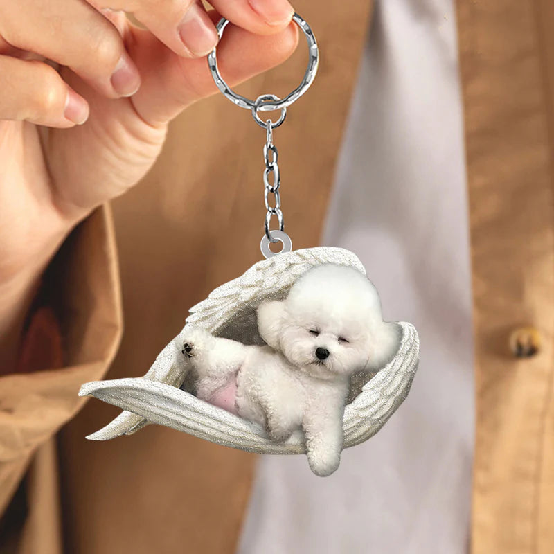 Sleeping Angel Acrylic Keychain Bichon Frise SA044-Jolura