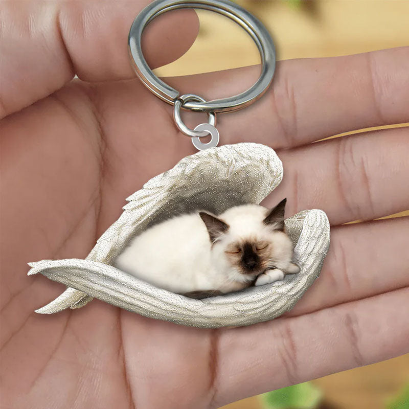 Sleeping Angel Acrylic Keychain Birman Cat SA029-Jolura