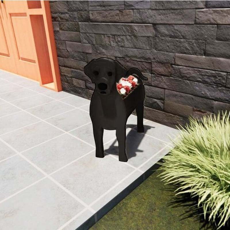 Black Labrador Planter AP043-Jolura