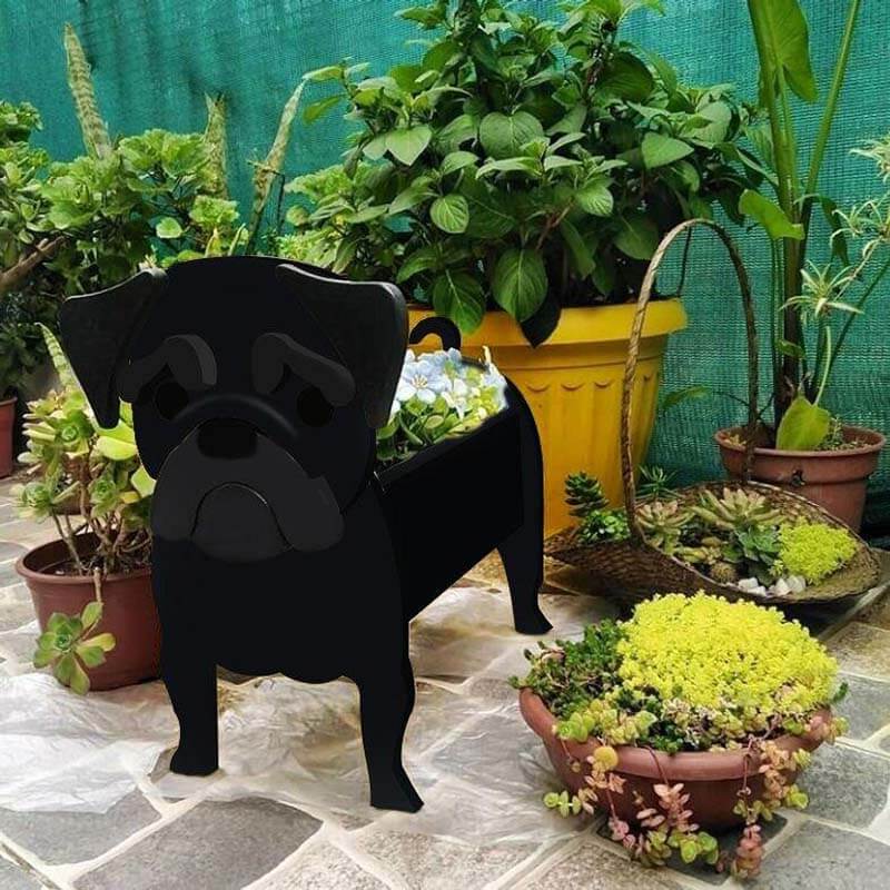 Black Pug Planter AP026-Jolura