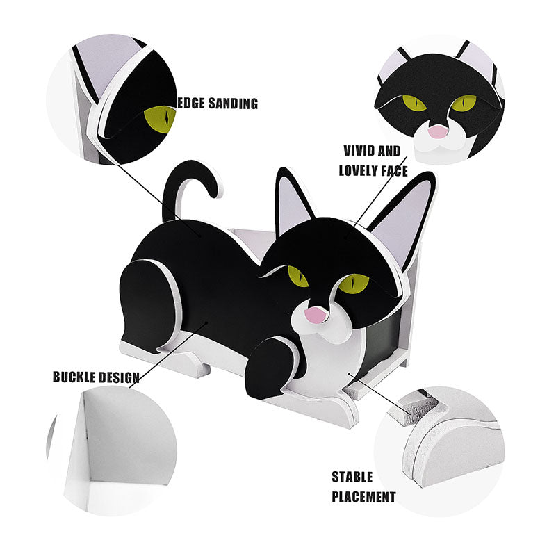 Black And White Cat Planter AP080-Jolura