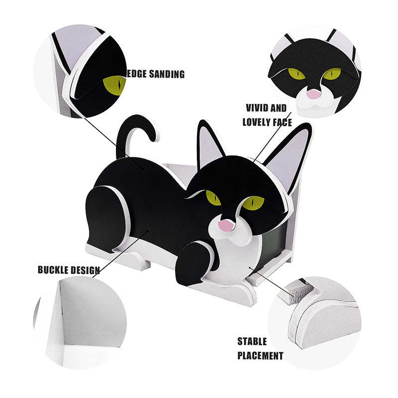 Black And White Cat Planter AP080-Jolura