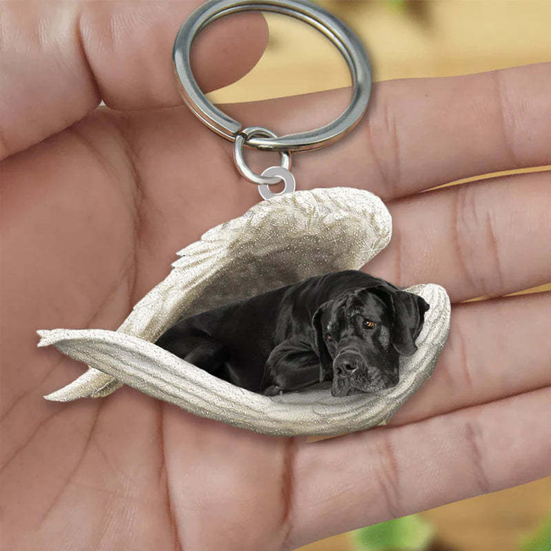 Sleeping Angel Acrylic Keychain Black Great Dane SA069-Jolura