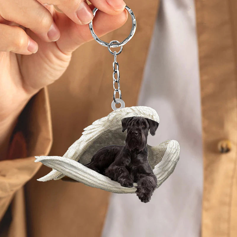 Sleeping Angel Acrylic Keychain Black Schnauzer SA110-Jolura