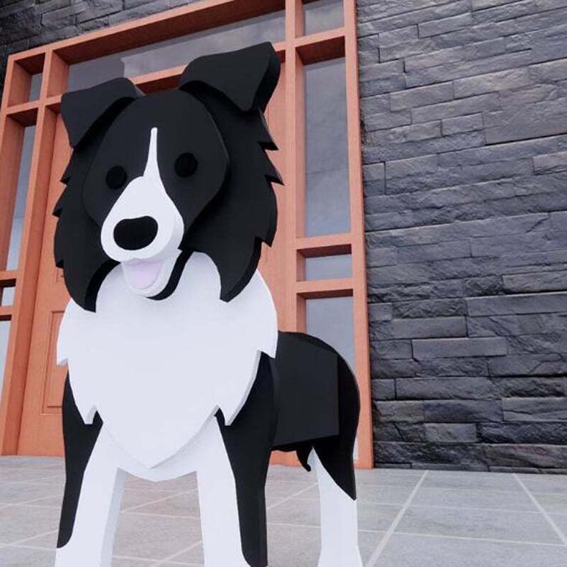 Border Collie Planter AP038-Jolura