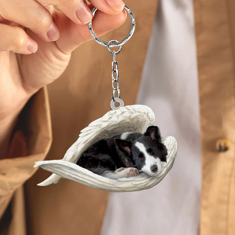 Sleeping Angel Acrylic Keychain Border Collie SA034-Jolura