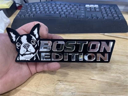 Boston Terrier Car Badge Laser Cutting Car Emblem CE019-Jolura