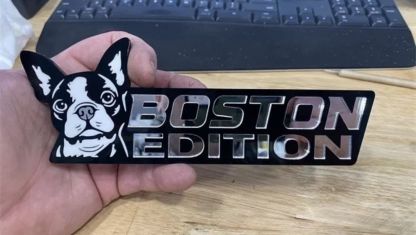 Boston Terrier Car Badge Laser Cutting Car Emblem CE019-Jolura