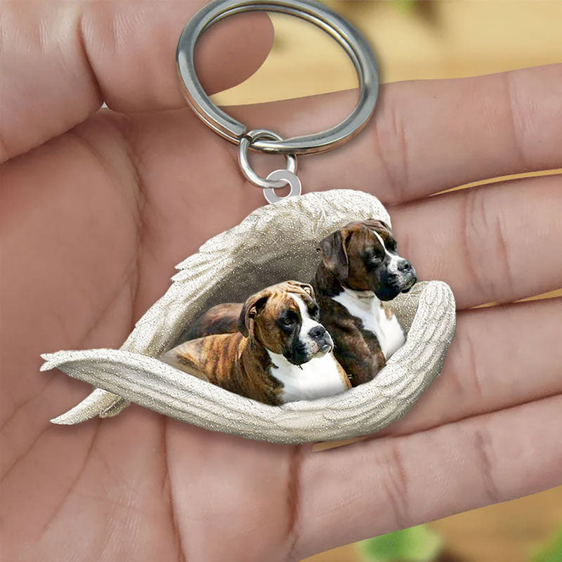Sleeping Angel Acrylic Keychain Brindle Boxer SA021-Jolura