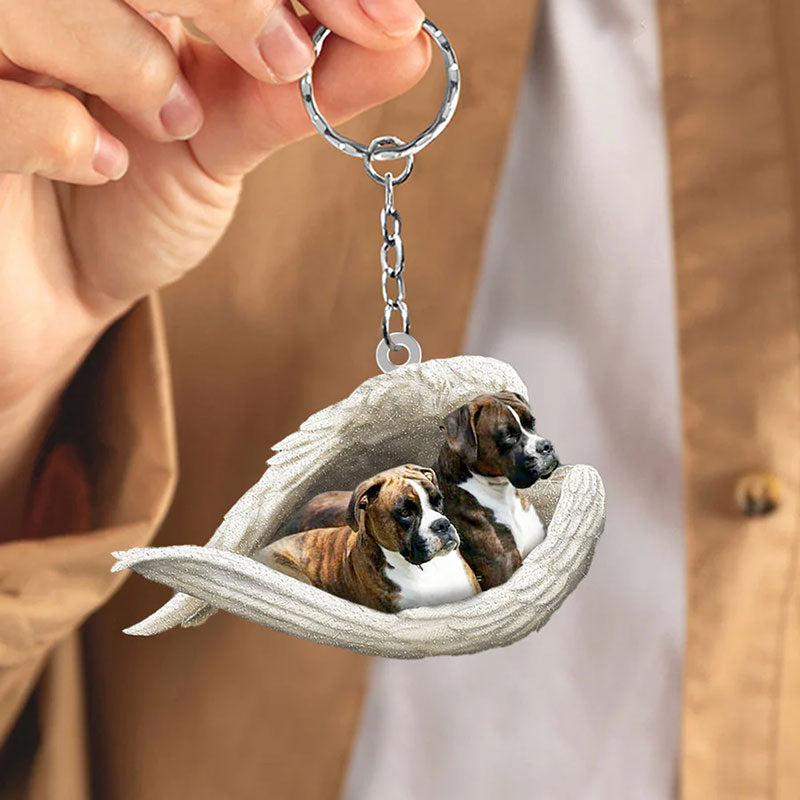 Sleeping Angel Acrylic Keychain Brindle Boxer SA021-Jolura