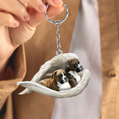 Sleeping Angel Acrylic Keychain Brindle Boxer SA021-Jolura