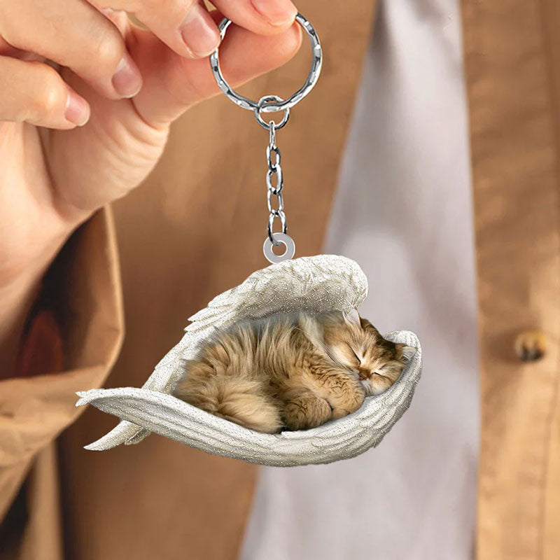 Sleeping Angel Acrylic Keychain British Longhair Cat SA028-Jolura