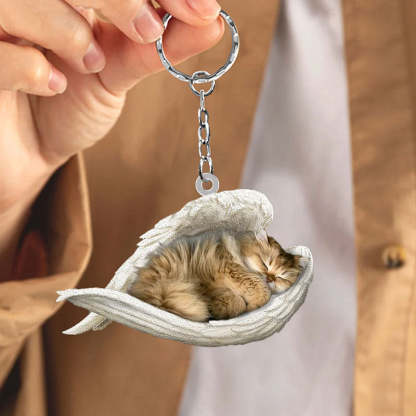 Sleeping Angel Acrylic Keychain British Longhair Cat SA028-Jolura