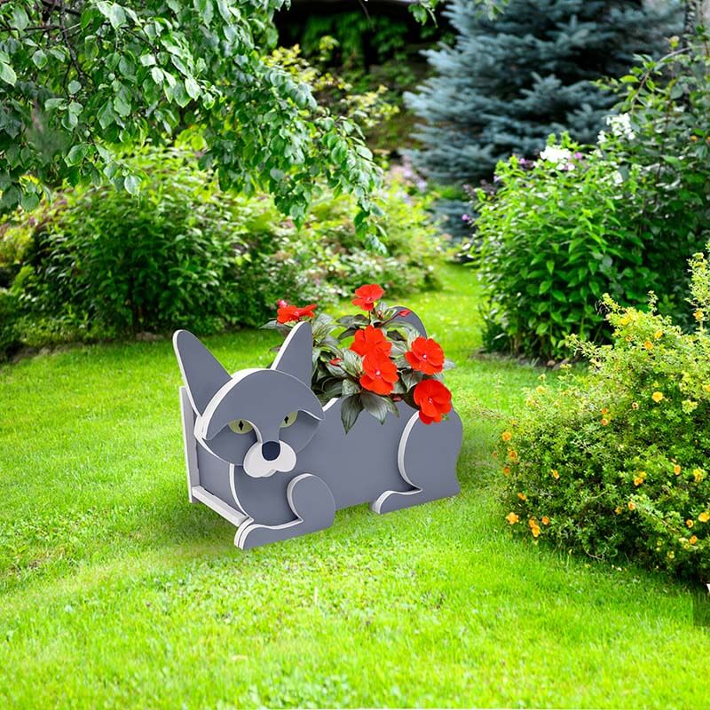 British Shorthair Blue Cat Planter AP078-Jolura